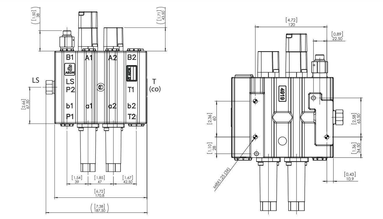 Profi Frontlader Monoblock Eéngreeps- / Kruishevelbediening