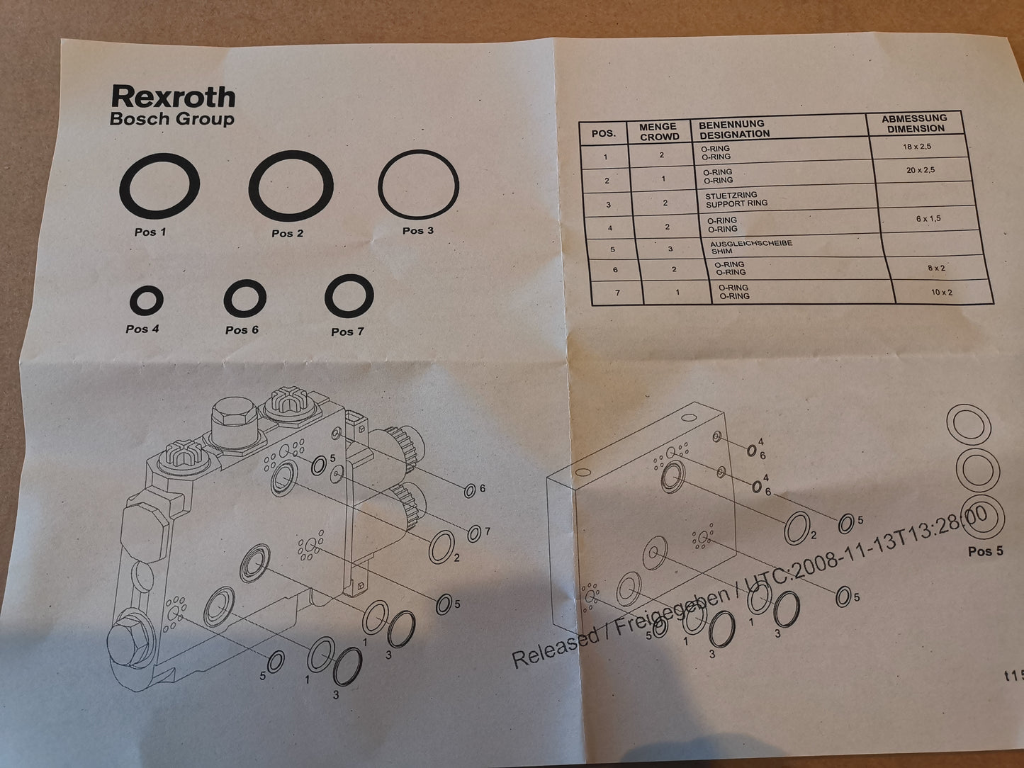 Bosch Dichtungssatz Flanschflächen SB23 EHR23 1527010448