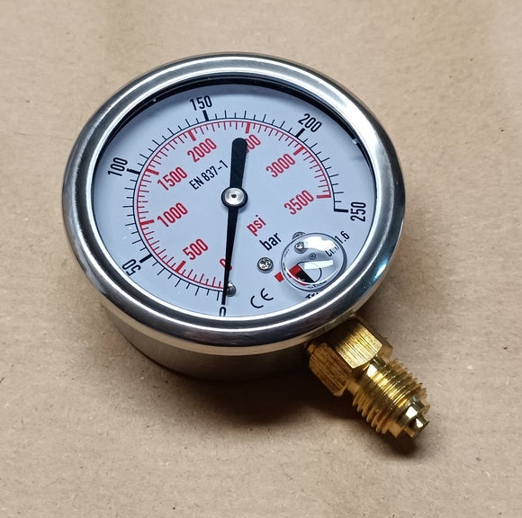 Pressure gauge bar with 1/4