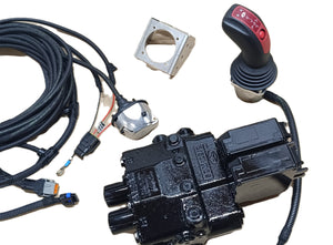 Electrically proportional monoblock valve in a complete set