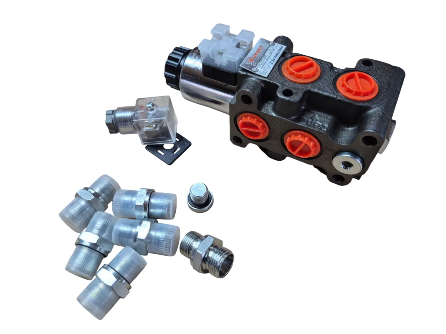 6/2-way valve with pipe fittings