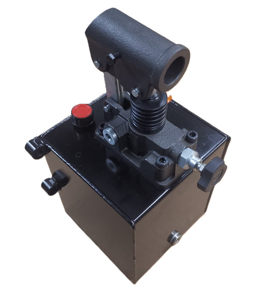 Handpomp 12 of 25 cm³ voor enkelwerkende functies met 5 liter tank