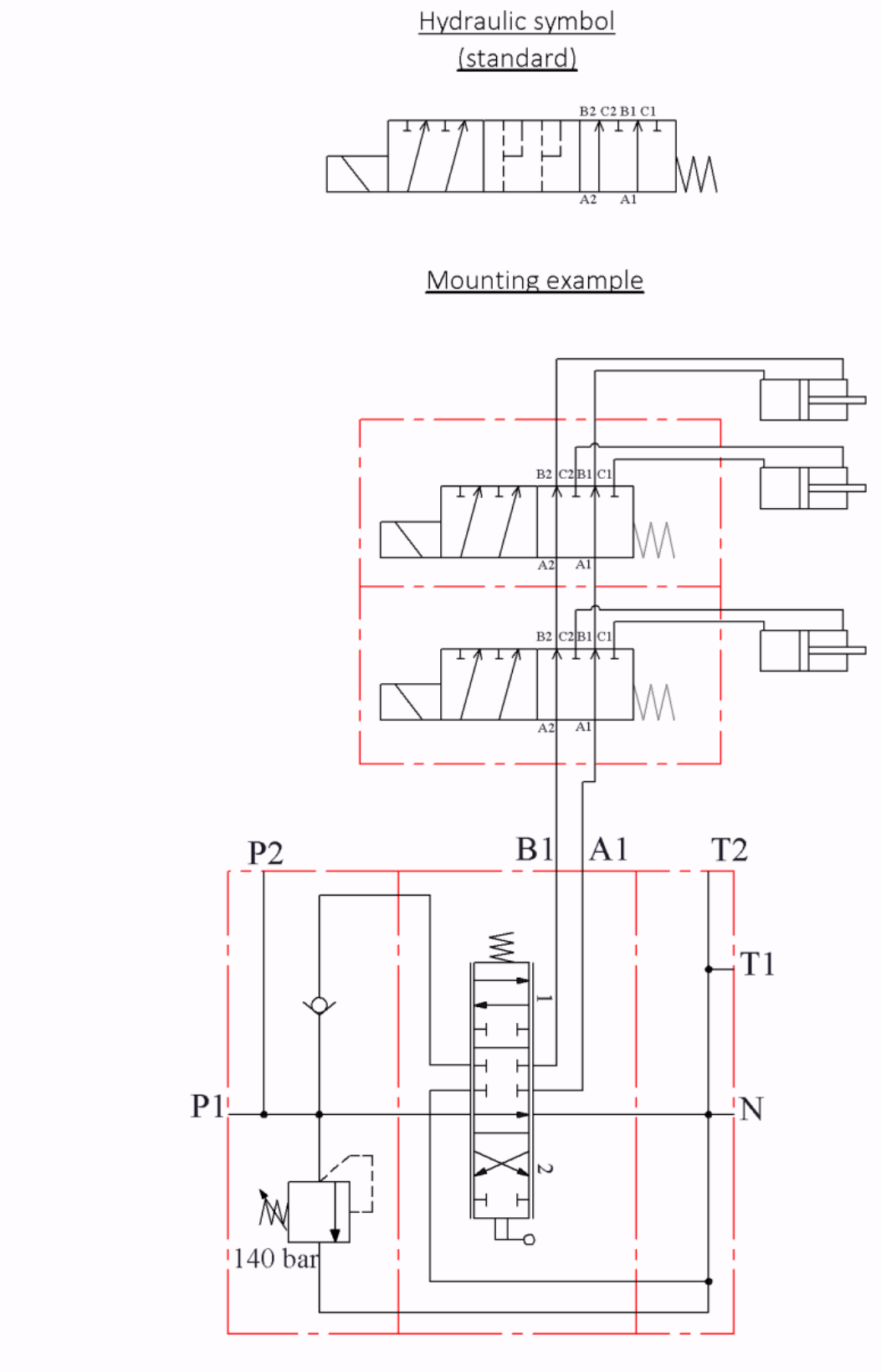 Schaltschema 6/2-Wegeventil