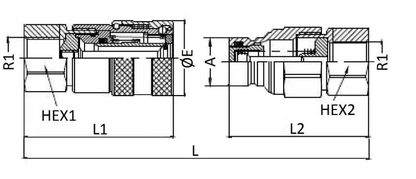 Schnellkupplung flachdichtend ISO 16028 BG3 Muffe / Stecker Flat-Face