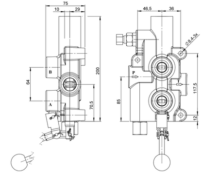 Hydraulica con corsa rapida e kick-out per spaccalegna