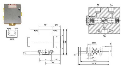 Mengenteiler, divisore di corrente 50:50 3/8" BSP