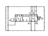 Vanne d'inversion 6/2 voies 3/8"BSP 50 l/min 3ème circuit de commande