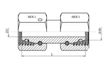 Adjustable straight screw connection with union nut on both sides