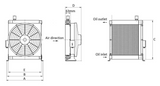 Refroidisseur d'huile échangeur de chaleur huile/air avec ventilateur, thermostat et interrupteur 12V/24V