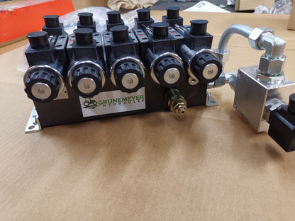 5 vie blocco di comando CETOP NG06 con scatola di comando OIL Box con interruttore a bilanciere
