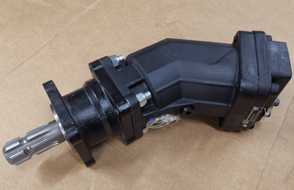 Inclined axis axial piston pump with front bearing