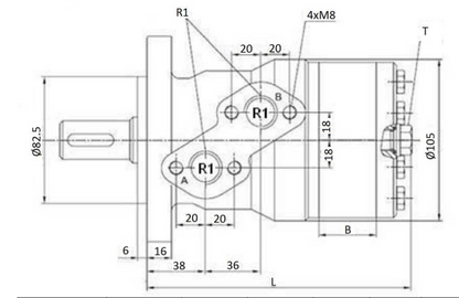 Motore idraulico motore orbitale MOMR vgl. OMR (Danfoss)