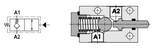 Stroke limiting valve 3/8", locked in basic position, with check valve