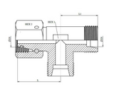 Adjustable L screw connection with union nut